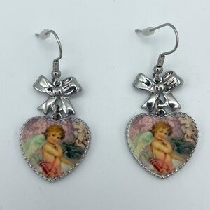 Sweet Society Cherub Heart Earrings NWT